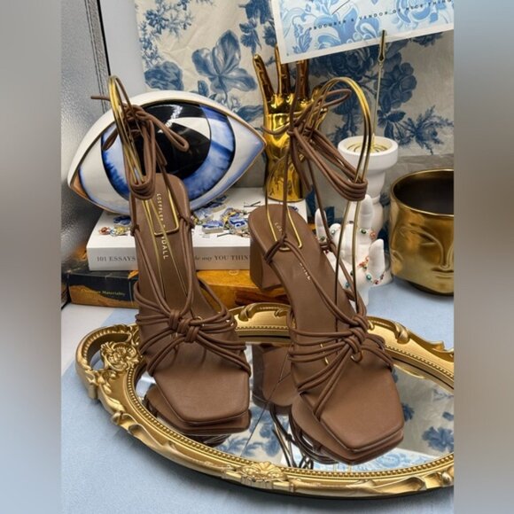 🆕 LOEFFLER RANDALL 🧿 NWOT Ryder Leather Knotted Sandals, Chocolate Brown, Sz 7 - Picture 4 of 16